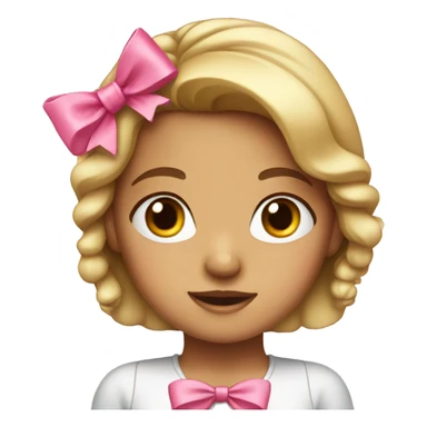 Girl with a pink bow sticker