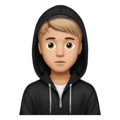 justin bieber wears black hoodie sticker