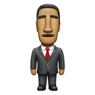 Moai elegante de traje y corbata  sticker