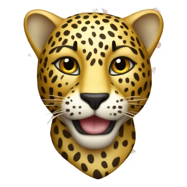 Golden leopard with floral pattern  sticker