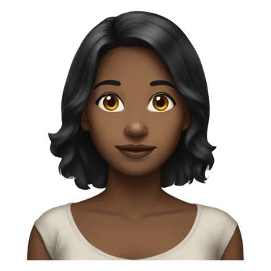 barefoot black-haired girl portrait sticker