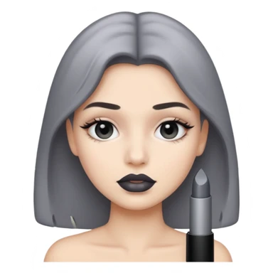 gray color lipstick sticker