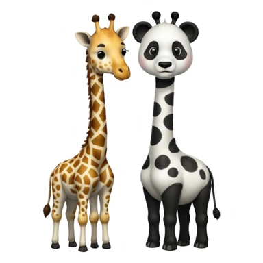 giraffe and panda  sticker