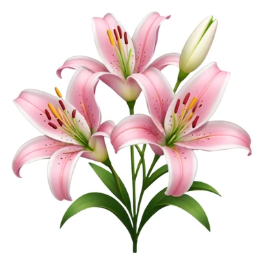 lilies pink & white flower sticker