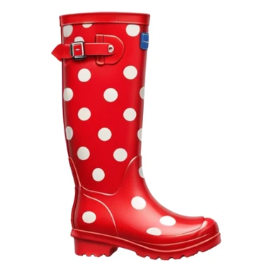 Dots Rain boots Red Color  sticker