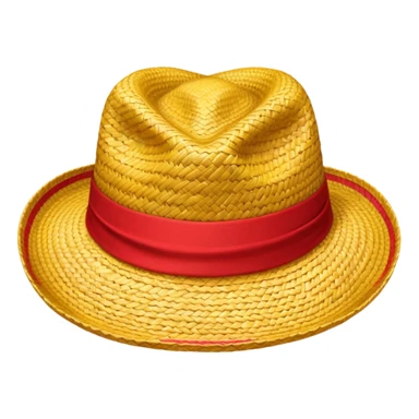 Straw hat  yellow and red sticker