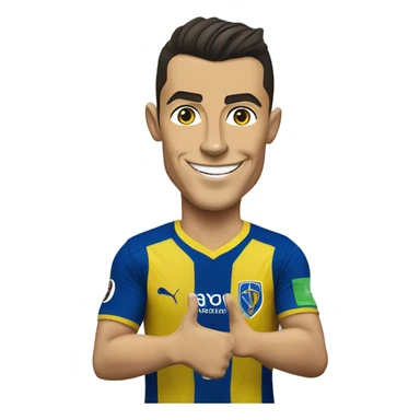 cartoonized Cristiano Ronaldo in Al Nassr jersey shows thumbs up sticker