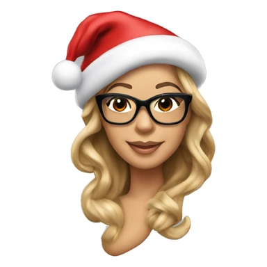 Mariah Carey christmas, side angle wearing santa hat and black glasses  sticker