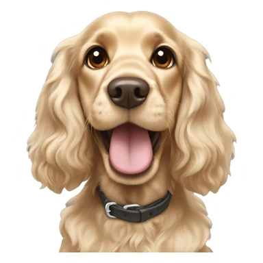 Blond cocker spaniel smiling looking up sticker