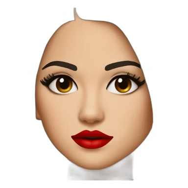 Selena Gomez with red lips sticker