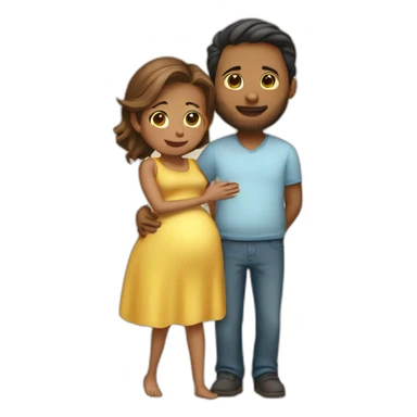 pareja embarazada  sticker