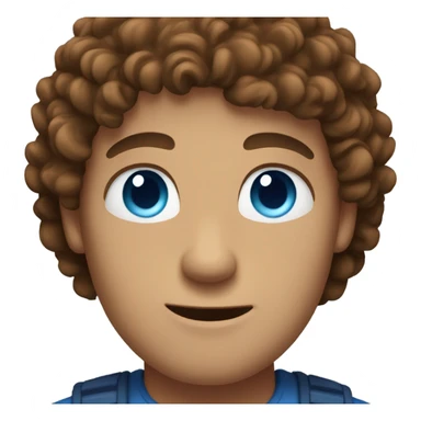 Man with blue eyes and brown curls sticker