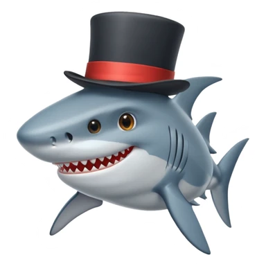 Shark with a top hat sticker
