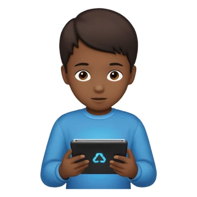 child silhouette holding a tablet sticker