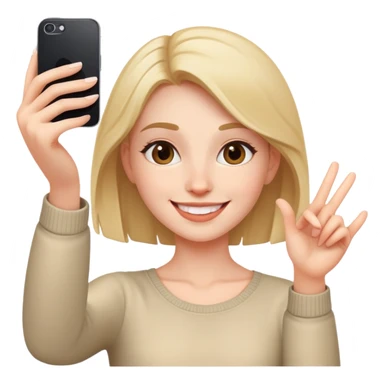 girl making a selfie sticker