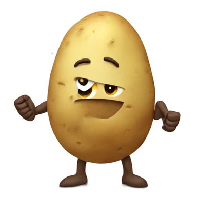 potato with muscular arms sticker