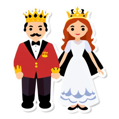 King and queen sticker