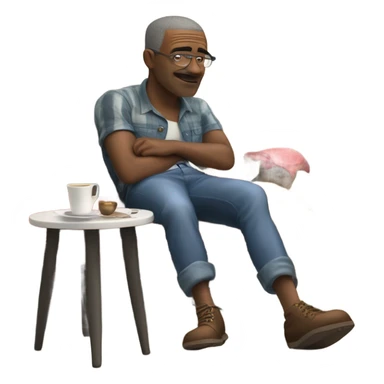 Weird guy chilling at capital one cafe sticker