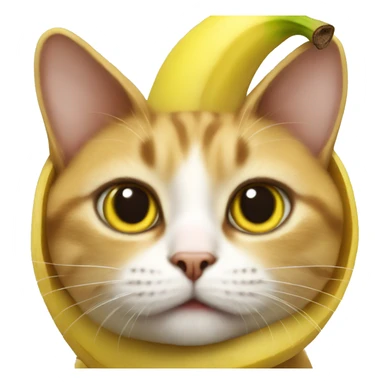A cat wearing a real banana costume  sticker