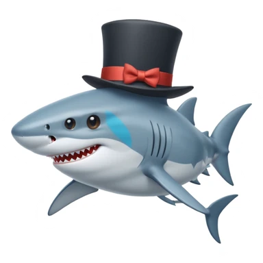 Shark with a top hat sticker