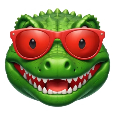 Crocodile wearing red sunglasses sticker