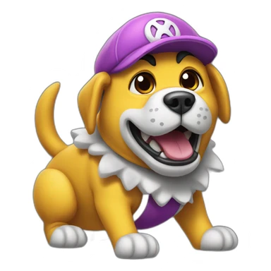 dog with Wario costume sticker