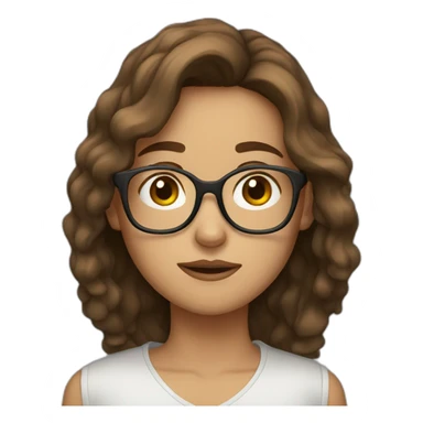 tired girl with brown hair and glasses sticker