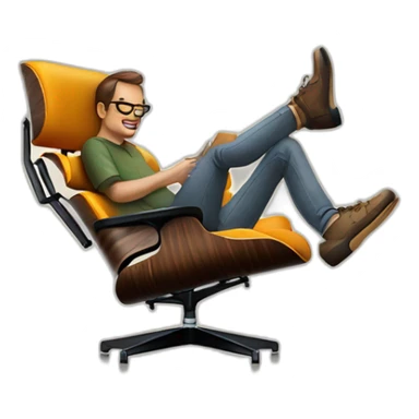 UX Designer sitting in an eames lounge chair  sticker