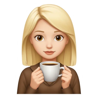 Beautiful blond girl holding a cup of coffee  sticker