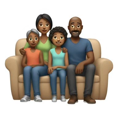 family sitting at home sticker
