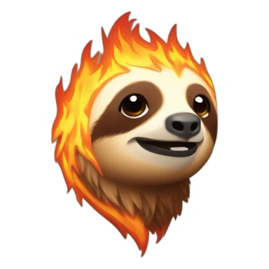 sloth on fire sticker