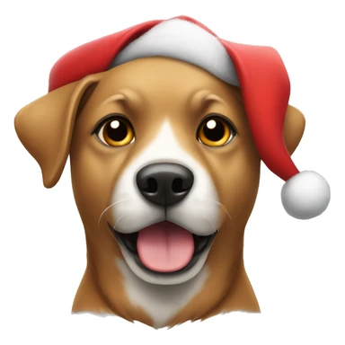 Dog wearing Christmas hat  sticker