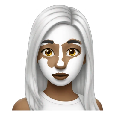 girl with white paint on face sticker