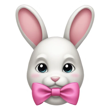 Bunny with a pink bow sticker