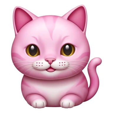 pink boiled cat smiling wide sticker