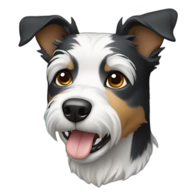 black-coated mongrelized terrier sticker