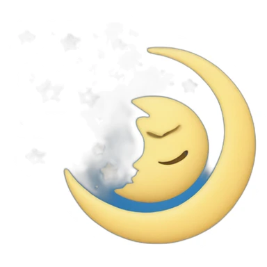 blue moon with stars sticker