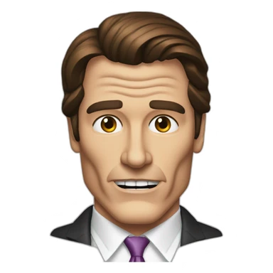 Patrick bateman, square jaw, grimace sticker