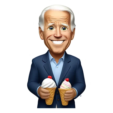 Joe biden holding two ice cream cones sticker