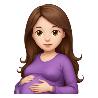 A pregnant woman with long brown hair and fair skin   sticker