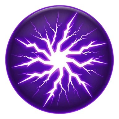 Combination of red blue lightening creating purple lightening in circle shape sticker