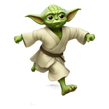 Yoda running on treadmill sticker