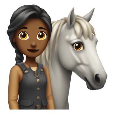 weird girl with horse next to her sticker