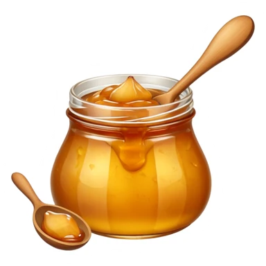 pear jam with a wooden spoon   sticker