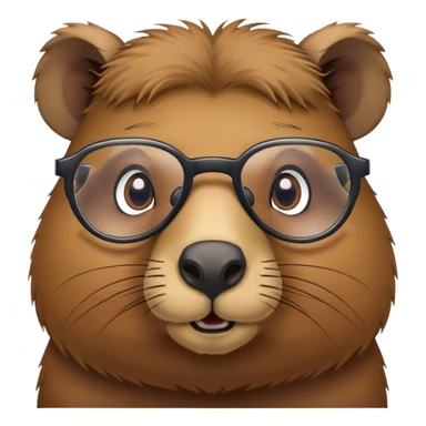capybara with glasses sticker