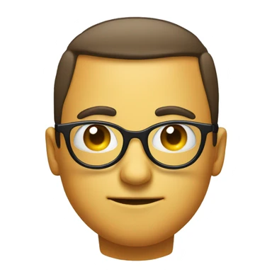 round face with circle glasses and a half smirk sticker