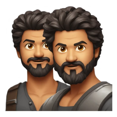 thalapathy vijay with long beard villain sticker