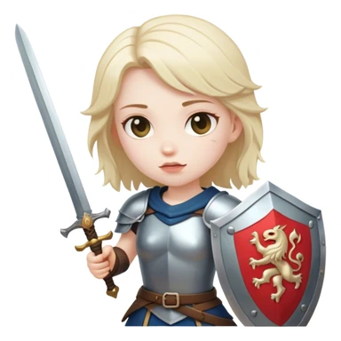 Girl with sword and shield sticker