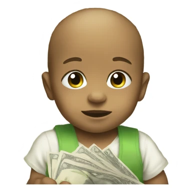 Baby with money sticker