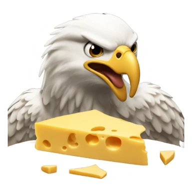 Eagle eating cheese sticker